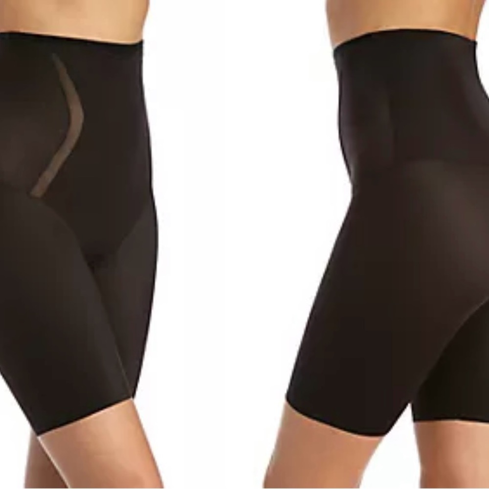 Maidenform High-Waist Thigh Slimmer, Cool Comfort Slimming Shapewear -size L Blk